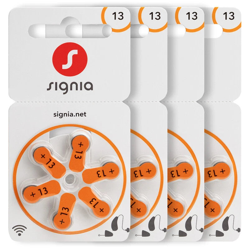 Siemens Signia Size 13 Hearing Aid Batteries – Zinc-Air, Mercury-Free (120 Cells)