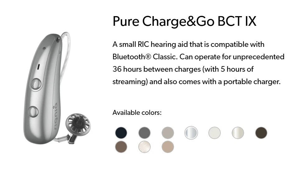 Signia Pure C&G BCT 5 IX Hearing Aids (Pair L & R) β Rechargeable, Bluetooth, Digital Noise Reduction