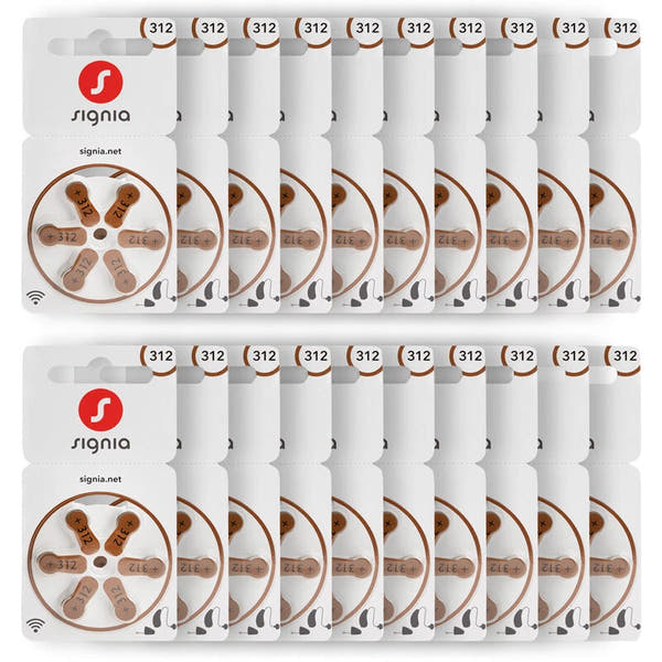 Signia / Siemens Size 312 Hearing Aid Batteries (Pack of 60) – Long Life, Reliable Power