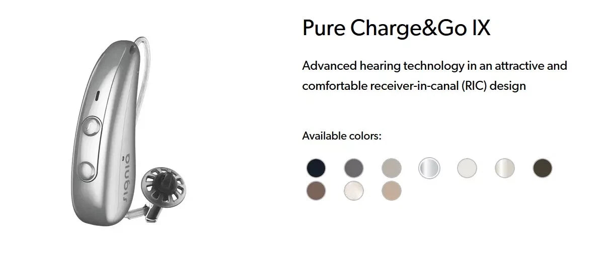 Signia Pure 5 IX Hearing Aids (Pair L & R) with Portable Charger β Rechargeable, Bluetooth, Digital Noise Reduction, Directional Microphones β Advanced Level