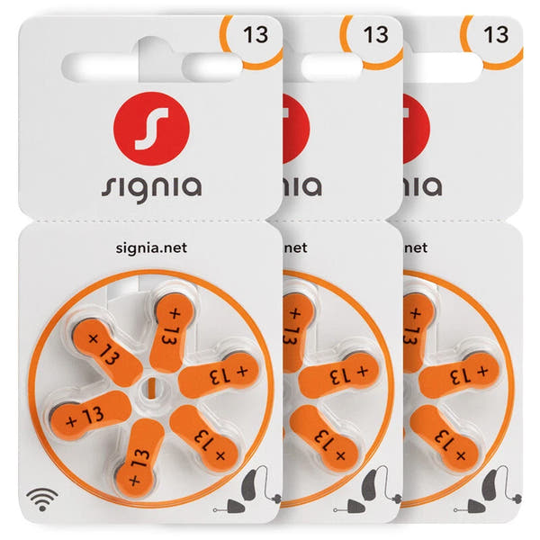 Siemens Signia Size 13 Hearing Aid Batteries – Zinc-Air, Mercury-Free (120 Cells)