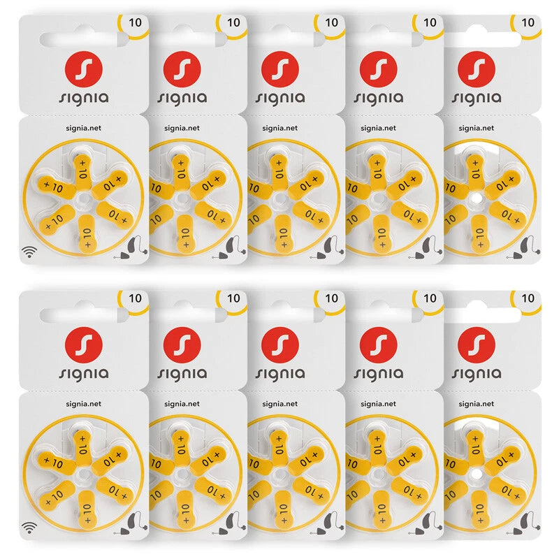 Siemens Signia Size 10 Hearing Aid Batteries – Zinc-Air, Mercury-Free