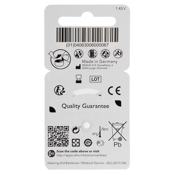 Siemens Signia Size 675 Hearing Aid Batteries – Zinc-Air, Mercury-Free