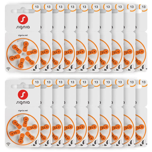 Siemens Signia Size 13 Hearing Aid Batteries – Zinc-Air, Mercury-Free (120 Cells)