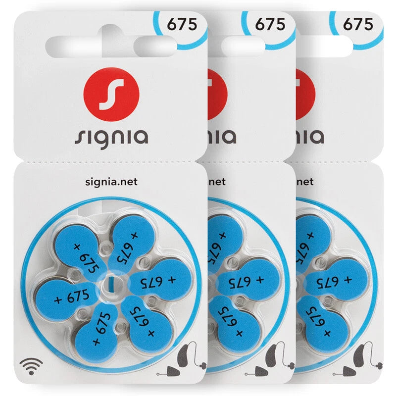 Siemens Signia Size 675 Hearing Aid Batteries – Zinc-Air, Mercury-Free