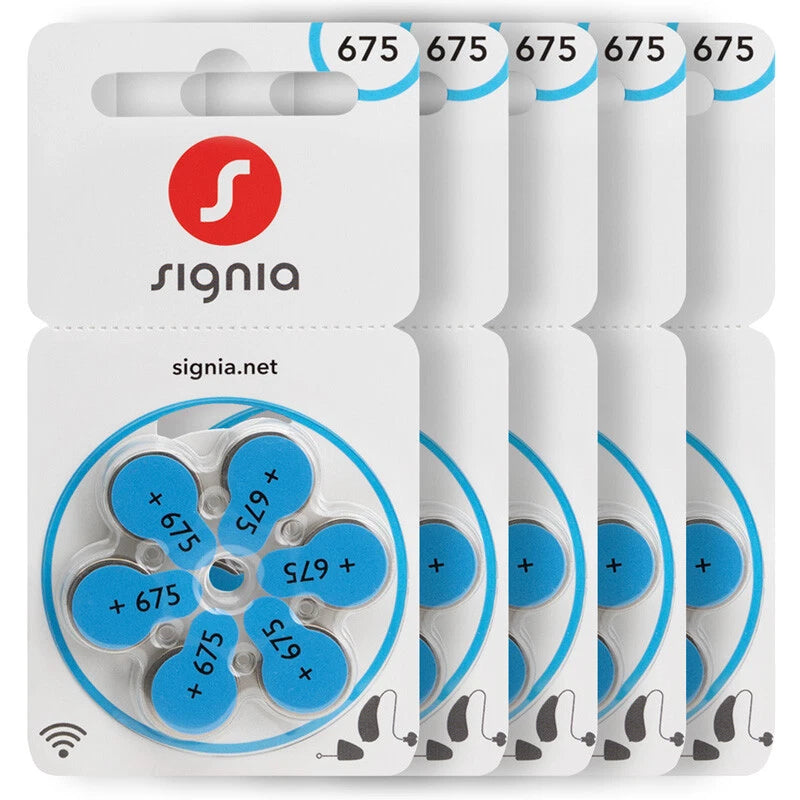 Siemens Signia Size 675 Hearing Aid Batteries – Zinc-Air, Mercury-Free