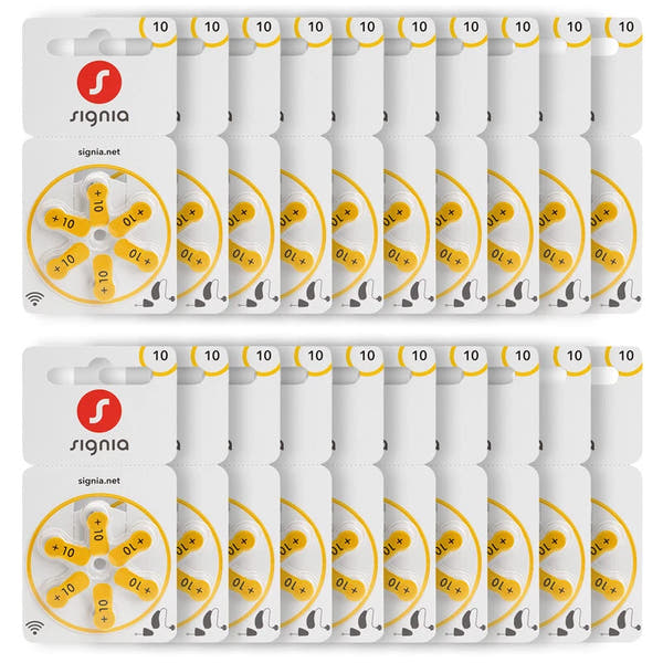 Siemens Signia Size 10 Hearing Aid Batteries – Zinc-Air, Mercury-Free