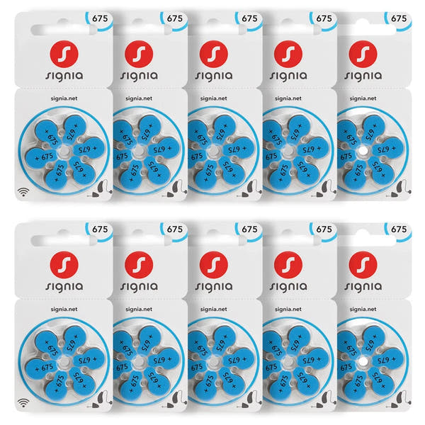 Siemens Signia Size 675 Hearing Aid Batteries – Zinc-Air, Mercury-Free